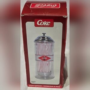 1999 COCA-COLA Glass Straw Dispenser With Box